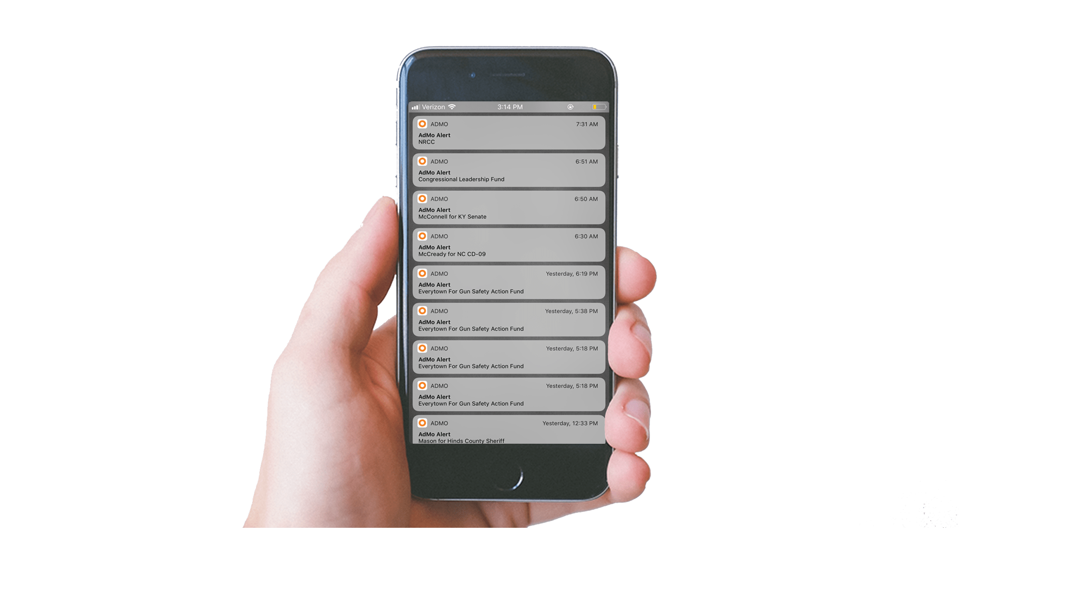AdImpact Admo mobile app notification alerts